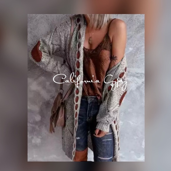 Knit Ribbon Hooded Cardigan Sweater - Picture 13 of 16